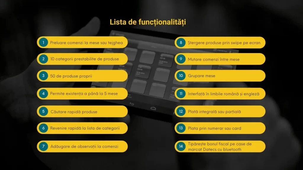 aplicatie pos restaurant gratuita VilicoTab Basic lista de functionalitati