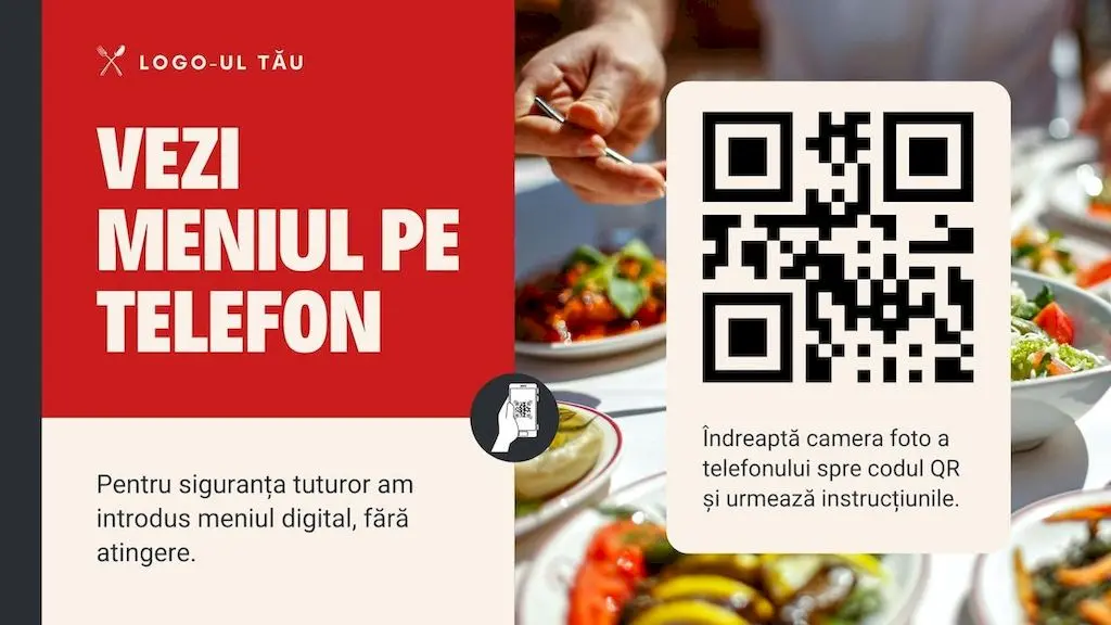 model grafic cod qr restaurant, orizontal
