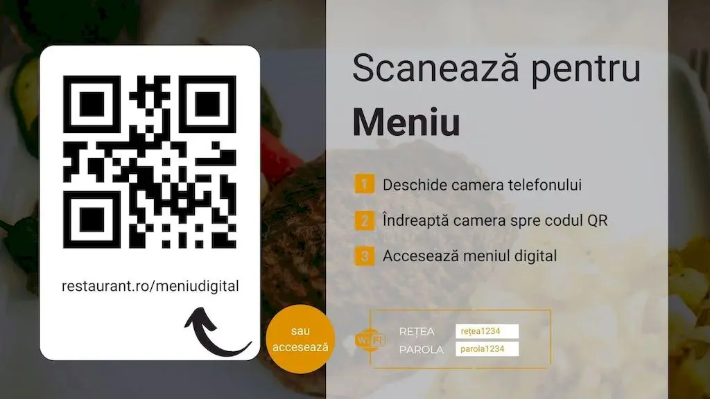 model cod qr restaurant, orizontal