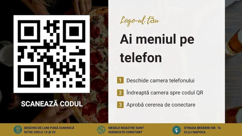 modele coduri qr restaurante, orizontal