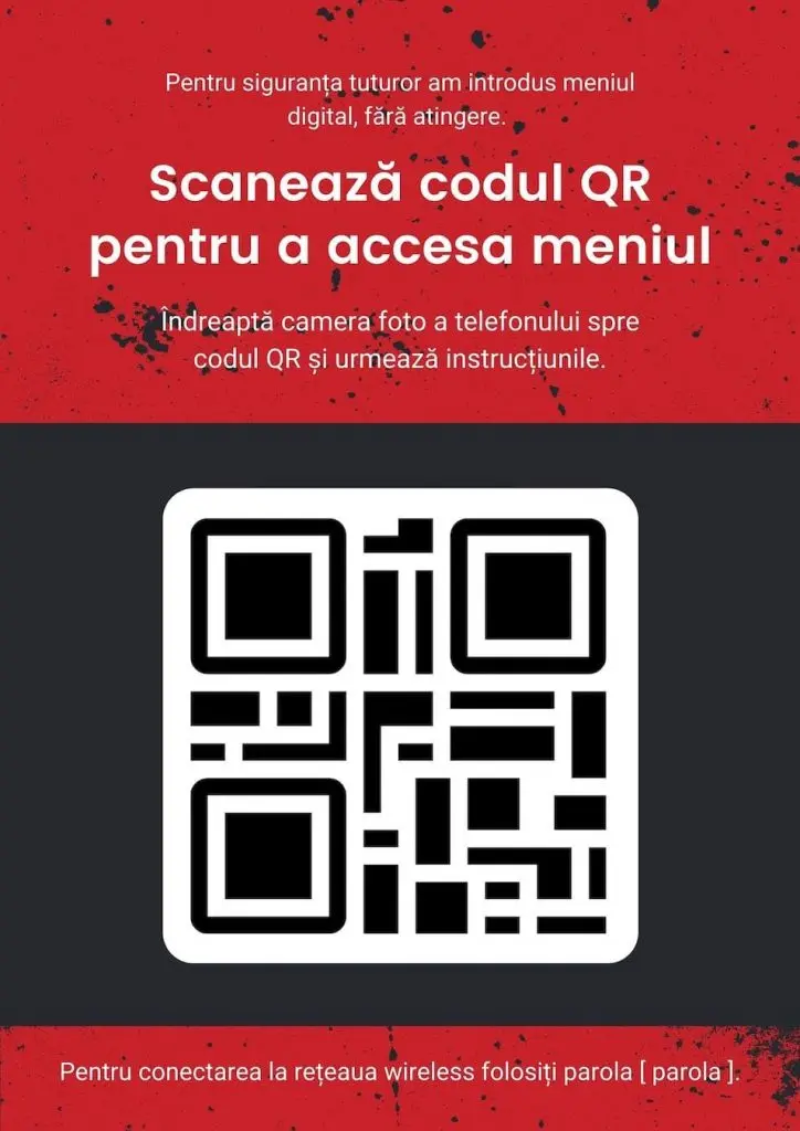 modele coduri qr restaurante, vertical