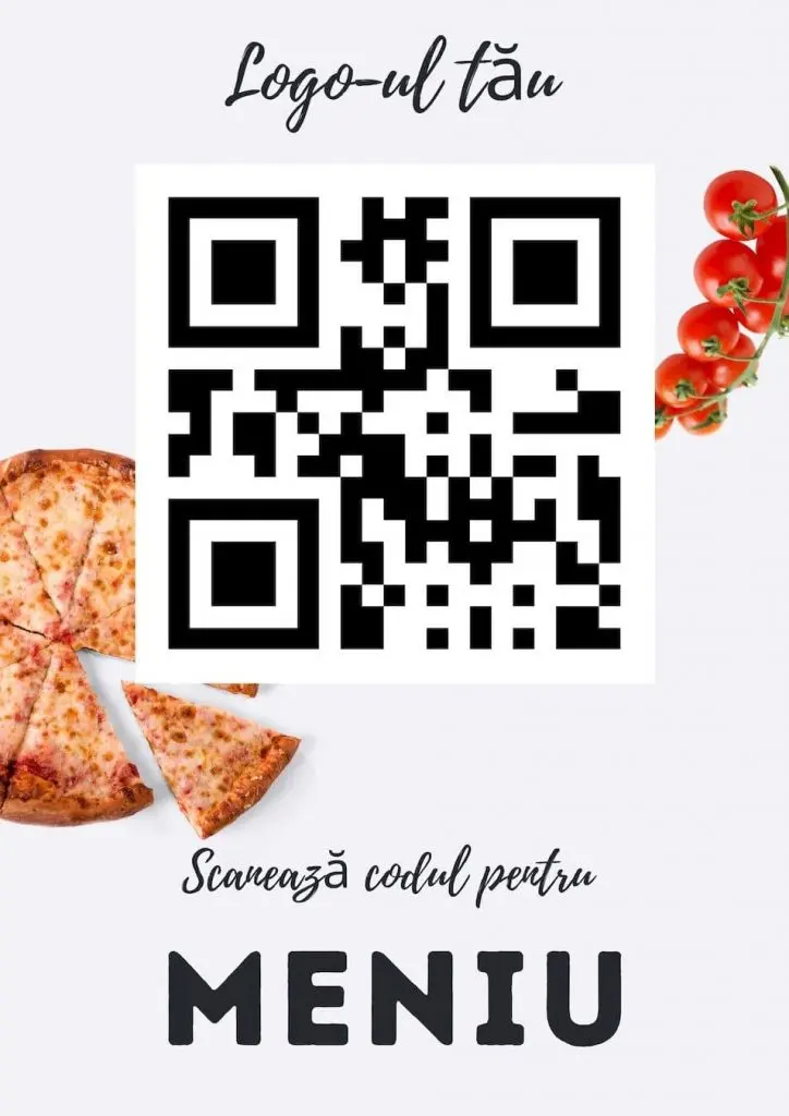 design cod qr vertical pentru restaurant