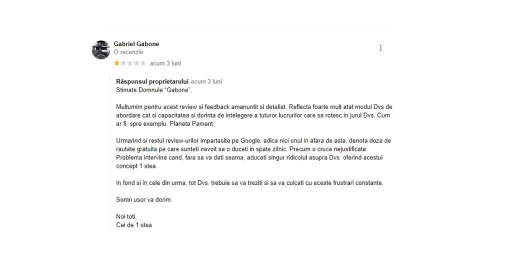 cum sa abordezi pozitiv recenziile negative, asa nu, recenzie restaurant negativa