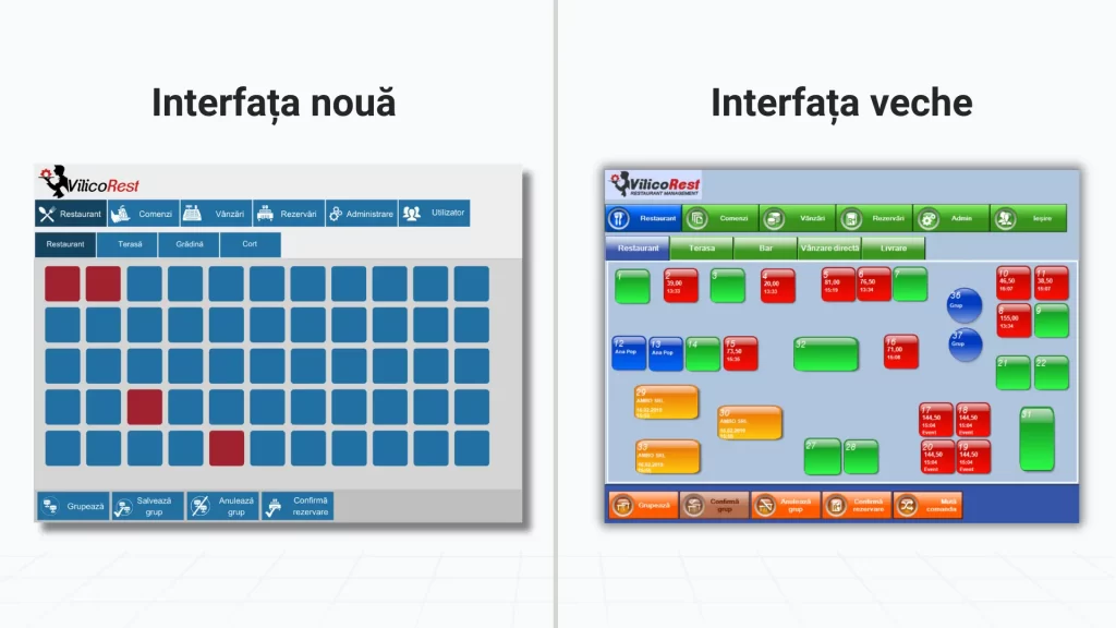noua interfata grafica vilicorest versus interfata veche
